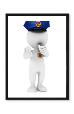 3d white people policeman