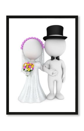 3d white people just married couple