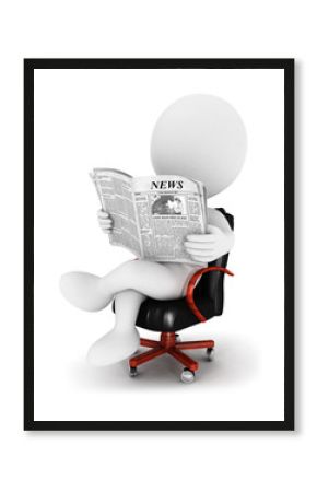 3d white people with a newspaper