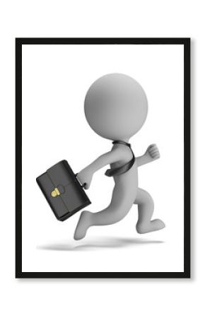 3d small people - businessman running