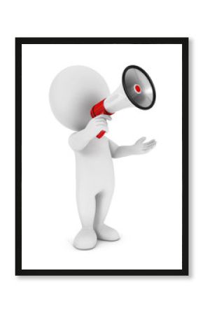 3d white people megaphone