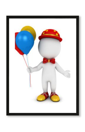 3d white people clown