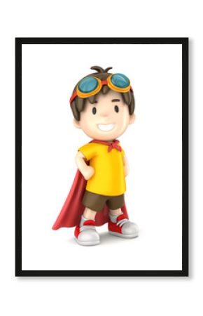 3d render of a superhero boy