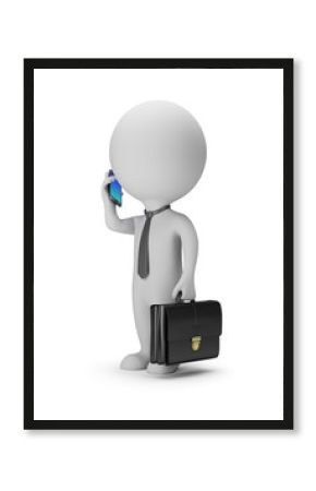 3d small people - businessman with phone