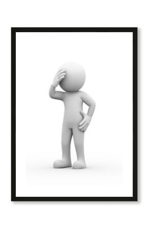 3d upset sad depressed person