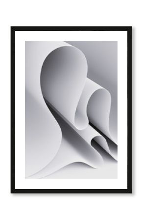 3d render, paper waves background, modern minimal mock up, white wavy folds, fashion wallpaper