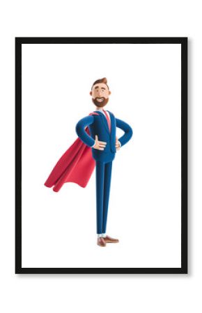 3d illustration.Businessman Billy clothed like a superhero.