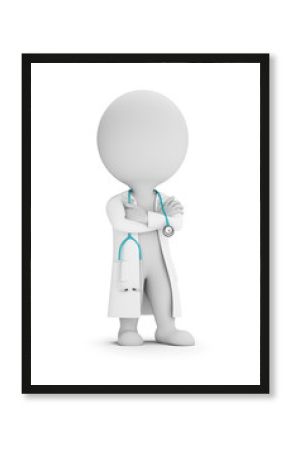 3d small people - doctor with stethoscope