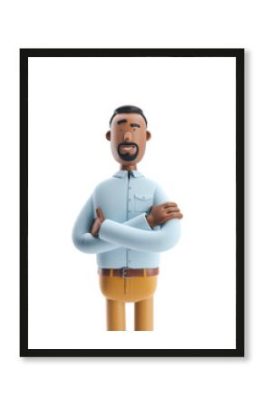 3d illustration. Businessman Stanley stand on white background.