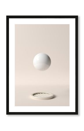 Floating white sphere over circular vent