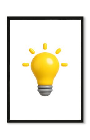 Creative 3D Idea Symbol Isolated on a Transparent Background