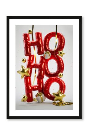 3D Christmas Santa Red Balloon Letters