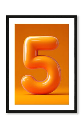 Inflatable orange numeral 5 countdown effect display