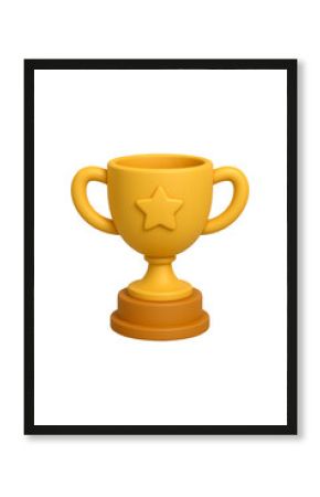 3d gold trophy asset game High quality Realistic image