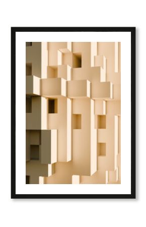 Geometric Beige Tones in Abstract Architectural Design