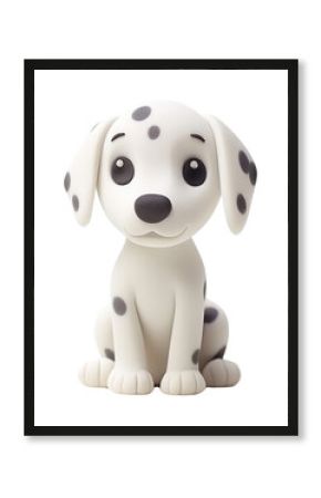 PNG Cute plasticine clay 3d dalmatian figurine mammal animal.