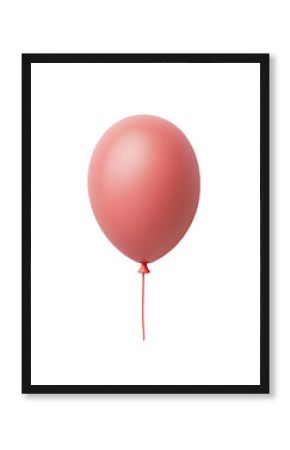 Red balloon 3d icon PNG, cartoon style minimal on transparent, isolate on white background