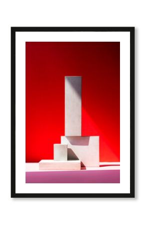 Sculpture like stack of concrete blocks 