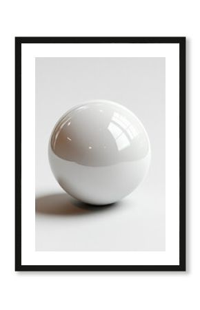 3d white ball on a white background