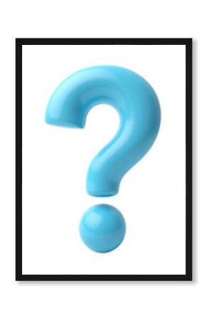 Light blue question mark on transparent background