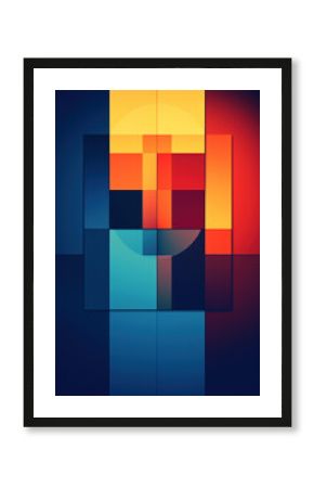 barwny plakat artystyczny kolory podstawowe geometryczne kształty tapeta - colourful art poster primary colours geometric shapes wallpaper - AI Generated