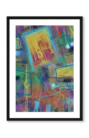 Abstract image for printing. Picture for modern interiors. The picture is painted by hand on a tablet.