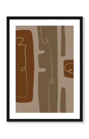 Minimal abstract image for printing. Picture for modern interiors. The picture is painted by hand on a tablet.