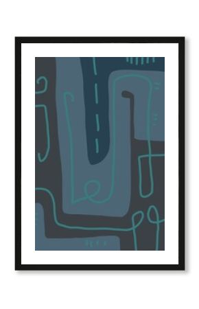 Minimal abstract image for printing. Picture for modern interiors. The picture is painted by hand on a tablet.