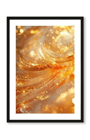 Abstrakcyjny złoty baner, tło do projektu, generative ai 