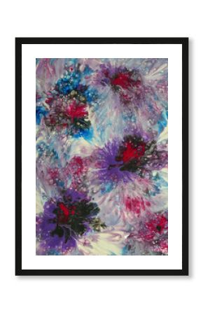 Abstract acrylic liquid pouring painting