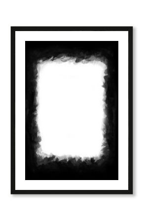 Black frame, painting, mask