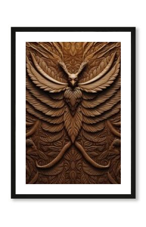 Drewniana rzeźba ptaka w stylu art deco