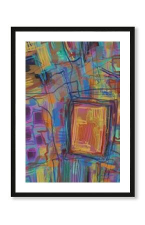 Abstract image for printing. Picture for modern interiors. The picture is painted by hand on a tablet.