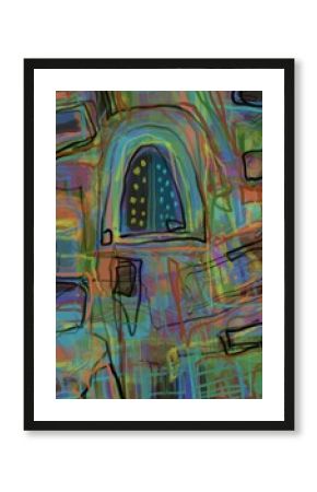 Abstract image for printing. Picture for modern interiors. The picture is painted by hand on a tablet.
