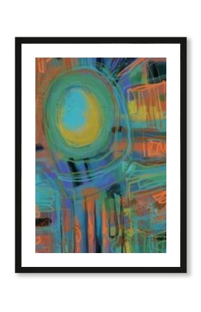 Abstract image for printing. Picture for modern interiors. The picture is painted by hand on a tablet.