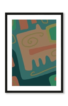 Minimal abstract image for printing. Picture for modern interiors. The picture is painted by hand on a tablet.