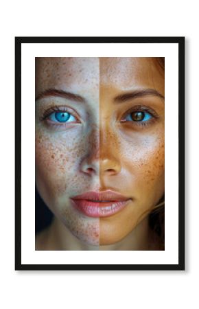 Ethnic diversity in one portrait, ethnically different people, Generative AI
