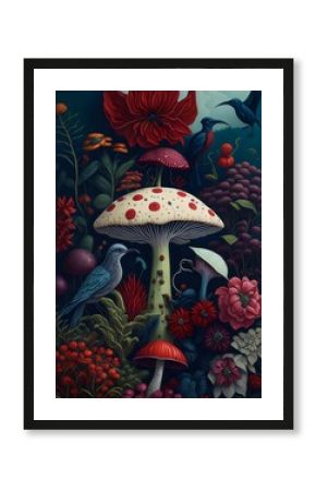 wallpaper, flores botánicas, arte fino, lujo, glamur, premium, profesional, diseño de interiores, interiorismo, diseño, diseño gráfico, buqué, flor, flor gigante, arte botánico, ilustración, aves