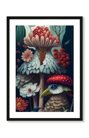 wallpaper, flores botánicas, arte fino, lujo, glamur, premium, profesional, diseño de interiores, interiorismo, diseño, diseño gráfico, buqué, flor, flor gigante, arte botánico, ilustración, aves