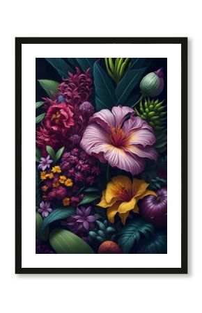 wallpaper, flores botánicas, arte fino, lujo, glamur, premium, profesional, diseño de interiores, interiorismo, diseño, diseño gráfico, buqué, flor, flor gigante, arte botánico, ilustración