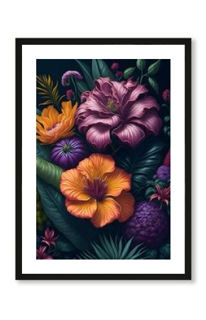 wallpaper, flores botánicas, arte fino, lujo, glamur, premium, profesional, diseño de interiores, interiorismo, diseño, diseño gráfico, buqué, flor, flor gigante, arte botánico, ilustración
