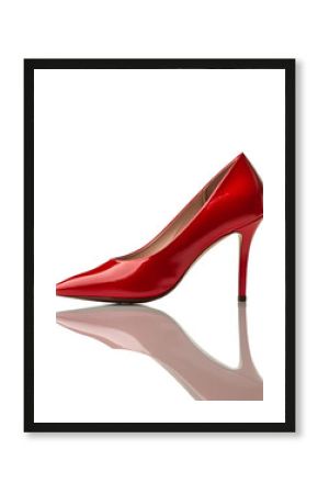 Zapato de tacón alto rojo brillante