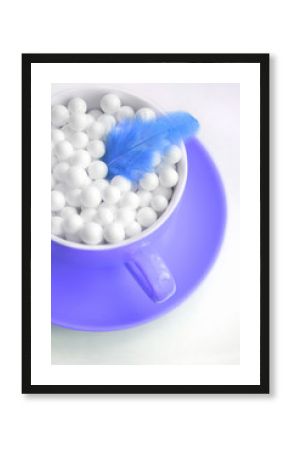violet mug on white background