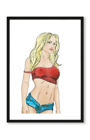 An illustration of beautiful girl is in fashion style