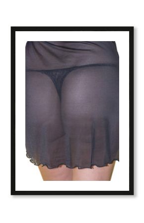 Black lace babydoll thong underneath