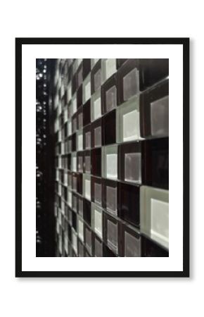 Cuadro contemporáneo de gresites de cristal,Blanco,Gris y Negro