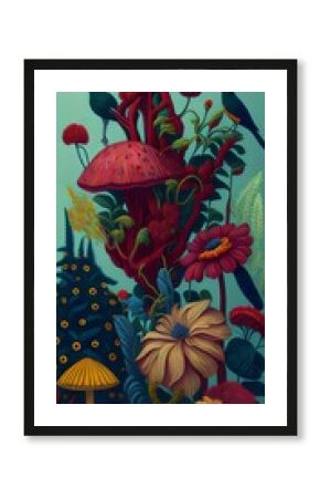 wallpaper, flores botánicas, arte fino, lujo, glamur, premium, profesional, diseño de interiores, interiorismo, diseño, diseño gráfico, buqué, flor, flor gigante, arte botánico, ilustración, aves