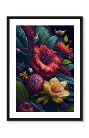 wallpaper, flores botánicas, arte fino, lujo, glamur, premium, profesional, diseño de interiores, interiorismo, diseño, diseño gráfico, buqué, flor, flor gigante, arte botánico, ilustración