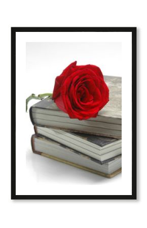 Books and rose