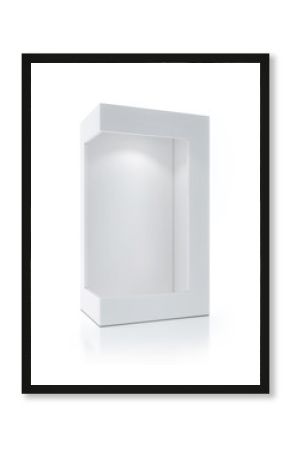 Empty White Package With Light Inside, Exhibit Box